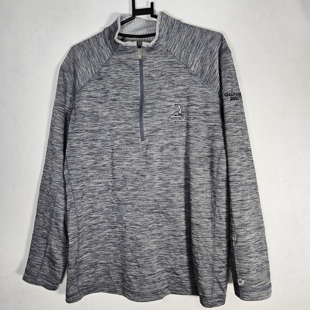 IBKUL Quarter Zip Pullover Men Size L Gray Pinehurst Golf Performance Activewear